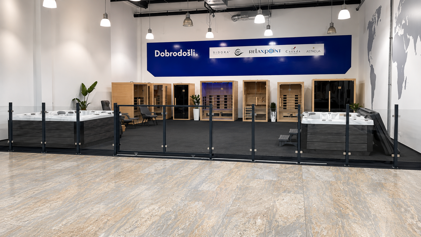 Staklene ograde – showroom